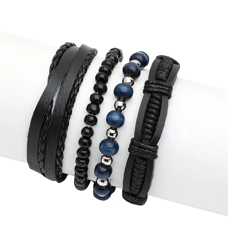 bracelets with sapphire blue -Multi Color Trendy Casual Pu Leather Designer Bracelet For Women's