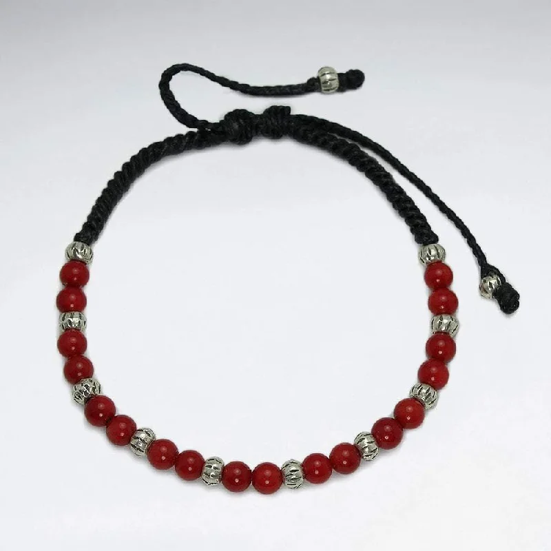 bracelets for bold fashion -Mini Red Coral Bracelet - Sterling Silver