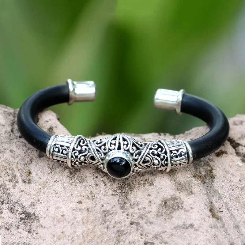 bracelets with shell design -Dark Moon Sterling Silver Bracelet