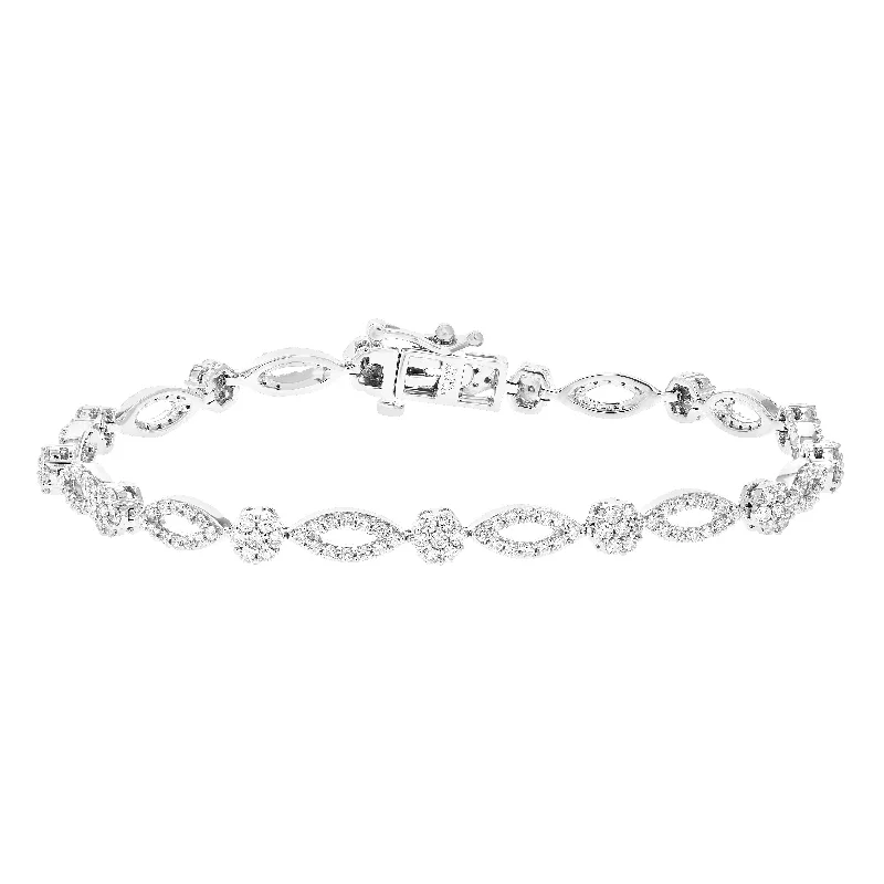 bracelets with evil eye -2 cttw Round Lab Grown Diamond Tennis Bracelet .925 Sterling Silver Prong Set