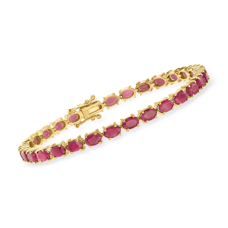 bracelets for vintage lovers -Ross-Simons Ruby Bracelet in 18kt Gold Over Sterling